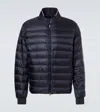 Moncler Navy Blue Nylon Rigel Down Jacket In Blue