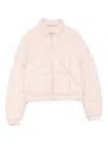 Moncler Quilted Down Jacket In Pink