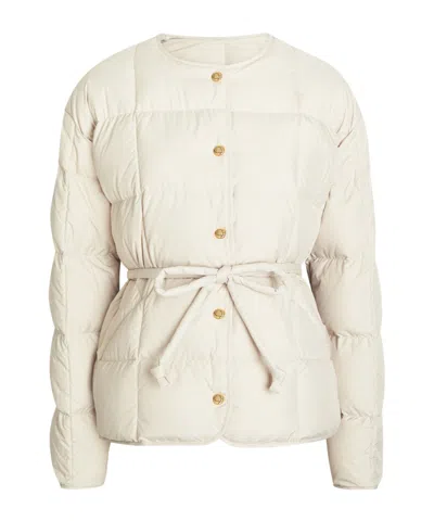 Moncler Quilted Down Jacket In White