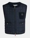 Moncler Quilted Down Vest In Navy