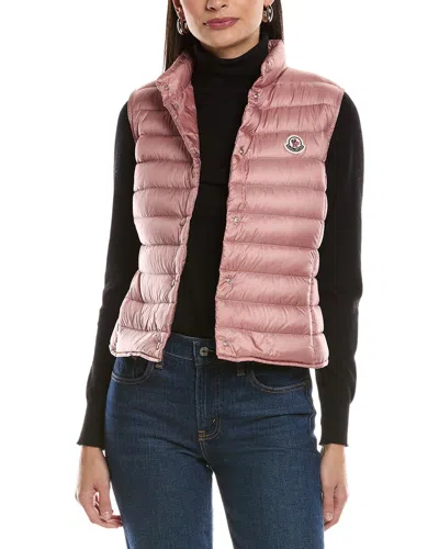 Moncler Quilted Down Vest In Pink