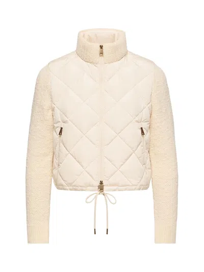Moncler Quilted Down-filled Down Jacket In White