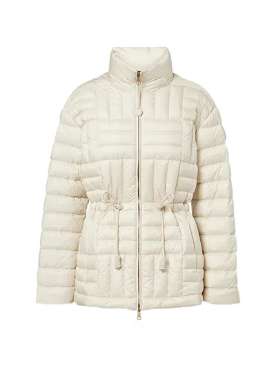 Moncler Quilted Drawstring Jacket In Neutral