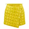 Moncler Quilted Glossed-shell Down Mini Wrap Skirt In Yellow