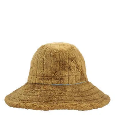 Pre-owned Moncler Quilted Faux-fur Bucket Hat, Size Medium In Orange