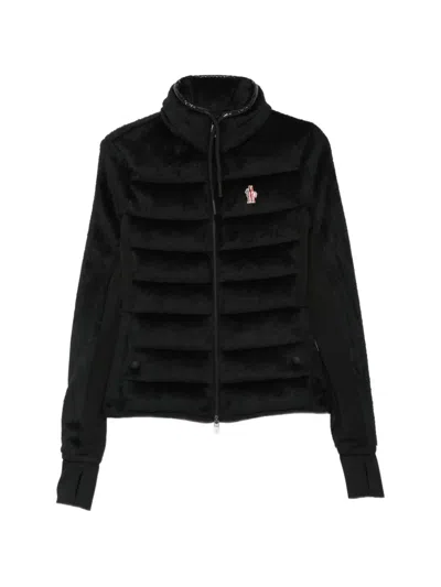Moncler Quilted Fleece Jacket In Black