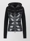 Moncler Quilted Fleece Jacket With Hood And Sleeves In Black