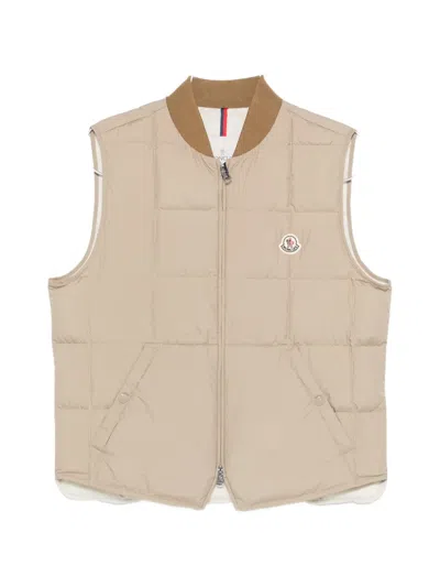 Moncler Quilted Gilet In Neutral