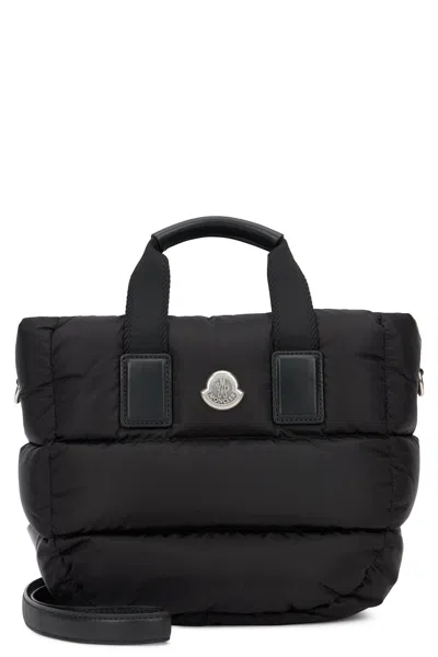 Moncler Quilted Handbag With Adjustable Strap In Black