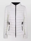 Moncler Quilted High Collar Jacket Side Pockets In White