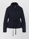 Moncler Quilted High Collar Jacket With Button Accents In Black