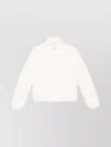 Moncler Quilted High Collar Jacket With Side Pockets In White