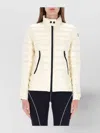 Moncler Quilted High Collar Long Sleeve Jacket In Nude