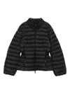 Moncler Quilted High-collar  Coat With Elastic Side Panels In Black