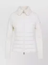 Moncler Quilted High Collar Ribbed Cuffs Jacket In White