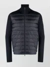 Moncler Quilted High Collar Zip-up Cardigan In Black