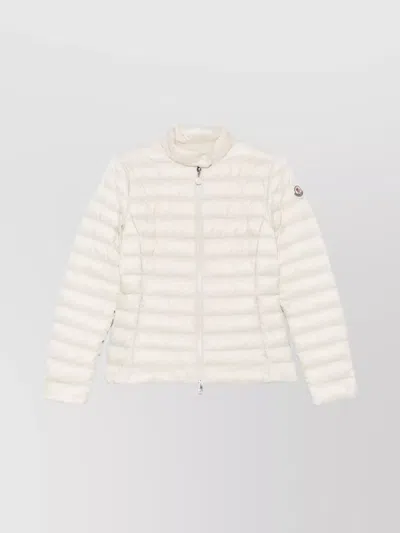 Moncler Quilted High Neck Padded Jacket In White