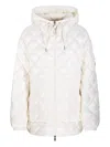 Moncler Diamond Quilted Down Hooded Jacket In White