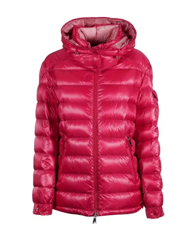 Moncler Quilted Hooded Down Jacket In Red