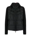Moncler Quilted Hooded Jacket In Black