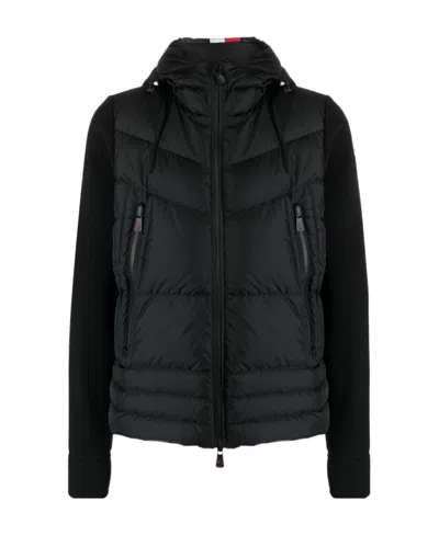 Moncler Quilted Hooded Jacket In Black
