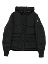 Moncler Quilted Hooded Jacket In Black