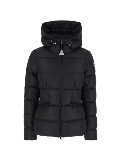 Moncler Quilted Hooded Jacket In Black