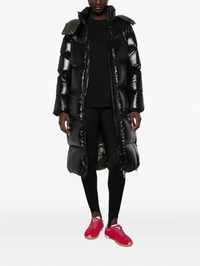 Moncler Quilted Hooded Jacket In Black