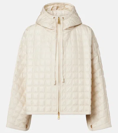 Moncler Quilted Hooded Jacket In Neutral
