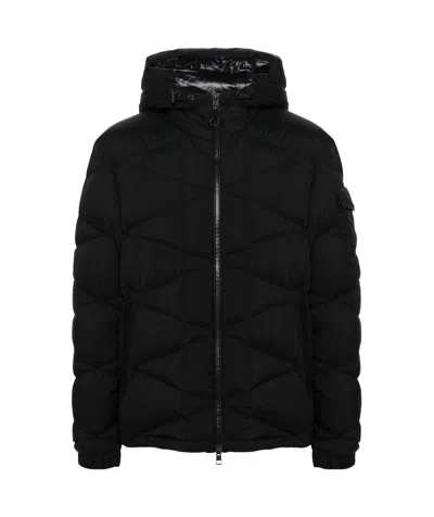 Moncler Quilted Hooded Puffer Jacket In Black