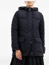 Moncler Quilted Hooded Puffer Jacket In Blue