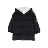 Moncler Quilted Hooded Puffer Jacket In Blue