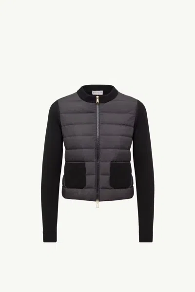 Moncler Quilted Hybrid Vest In Black