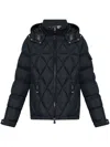 Moncler Averole Hooded Short Down Jacket In Blau