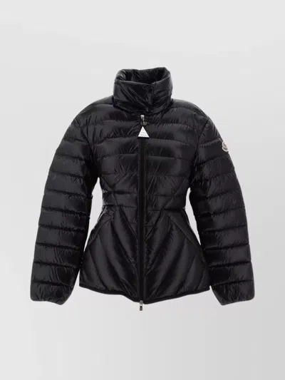 Moncler Quilted Jacket High Collar In Black