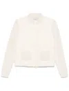 Moncler Long-sleeved Down Jacket In Neutrals
