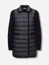 Moncler Quilted Knit Cardigan In Black