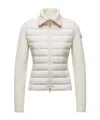 Moncler Quilted Knitted Jacket In Neutral