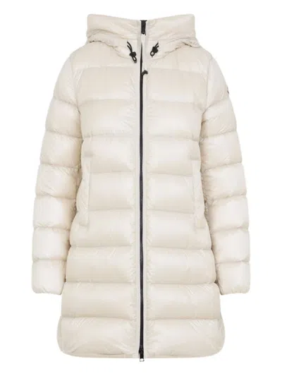 MONCLER MONCLER QUILTED LIGHT BEIGE DOWN COAT