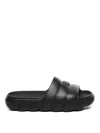Moncler Black Sandals With Tonal Embossed Logo And Open Toe In Rubber Man In Black