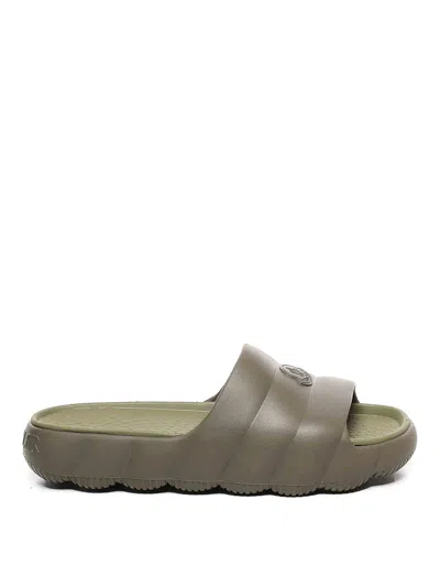 Moncler Quilted Lilo Slides In Green