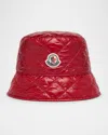 Moncler Diamond Quilted Nylon Bucket Hat In Red