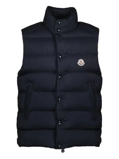Moncler Recycled Padded Bodywarmer High Collar In Black