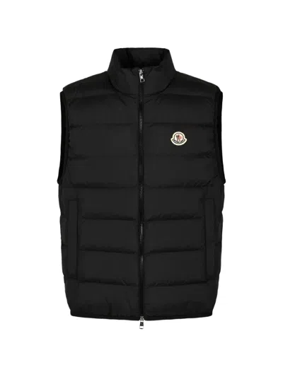 Moncler Contrin Quilted Padded Vest Jacket In Black