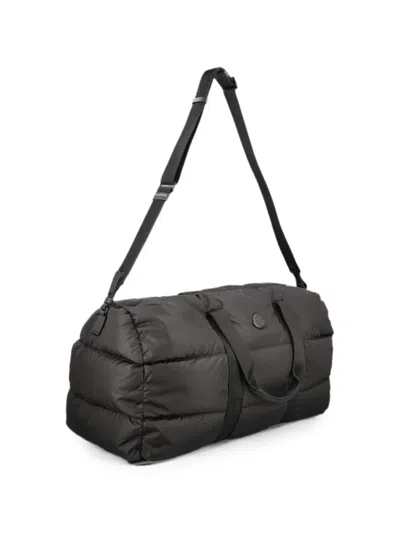 Moncler Quilted Logo-patch Messenger Bag In Black