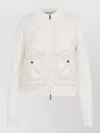 Moncler Womens Miscellaneous Hybrid Logo-badge Nylon And Cotton-knit Cardigan Xl In Neutral