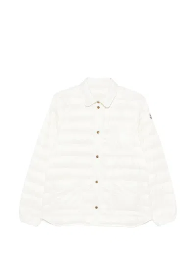 Moncler Quilted Long-sleeve Jacket In White