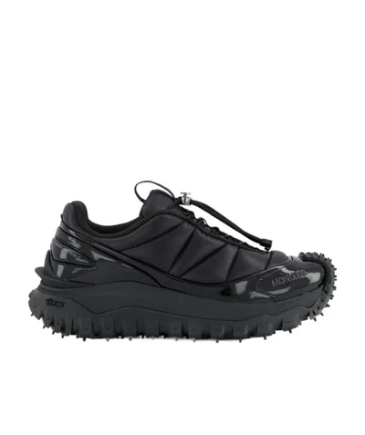 Moncler Quilted Lug-sole Low-top Sneakers In Black