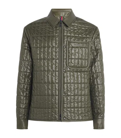 Moncler Quilted Madiere Overshirt In Green