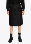Moncler Quilted Midi Pencil Skirt In Black